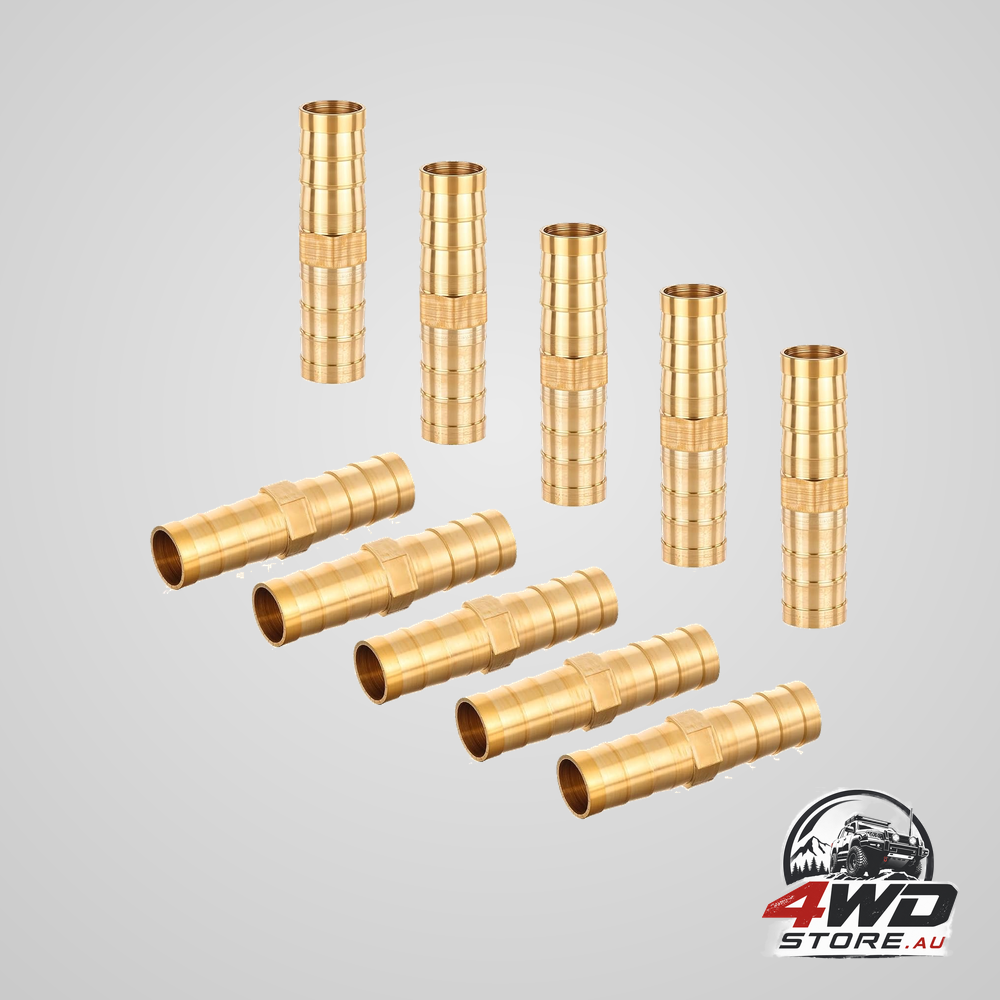 10pcs brass hose barb fittings, 3/8 inch hex barbed splicer mender for fuel, water and air