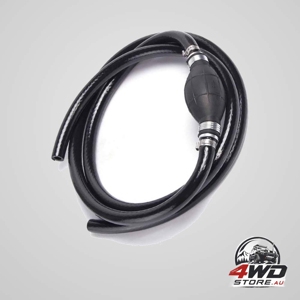Fuel line hose for outboard, nylon braid 5/16 inch with hand pump bulb, 6 ft for boat and RV