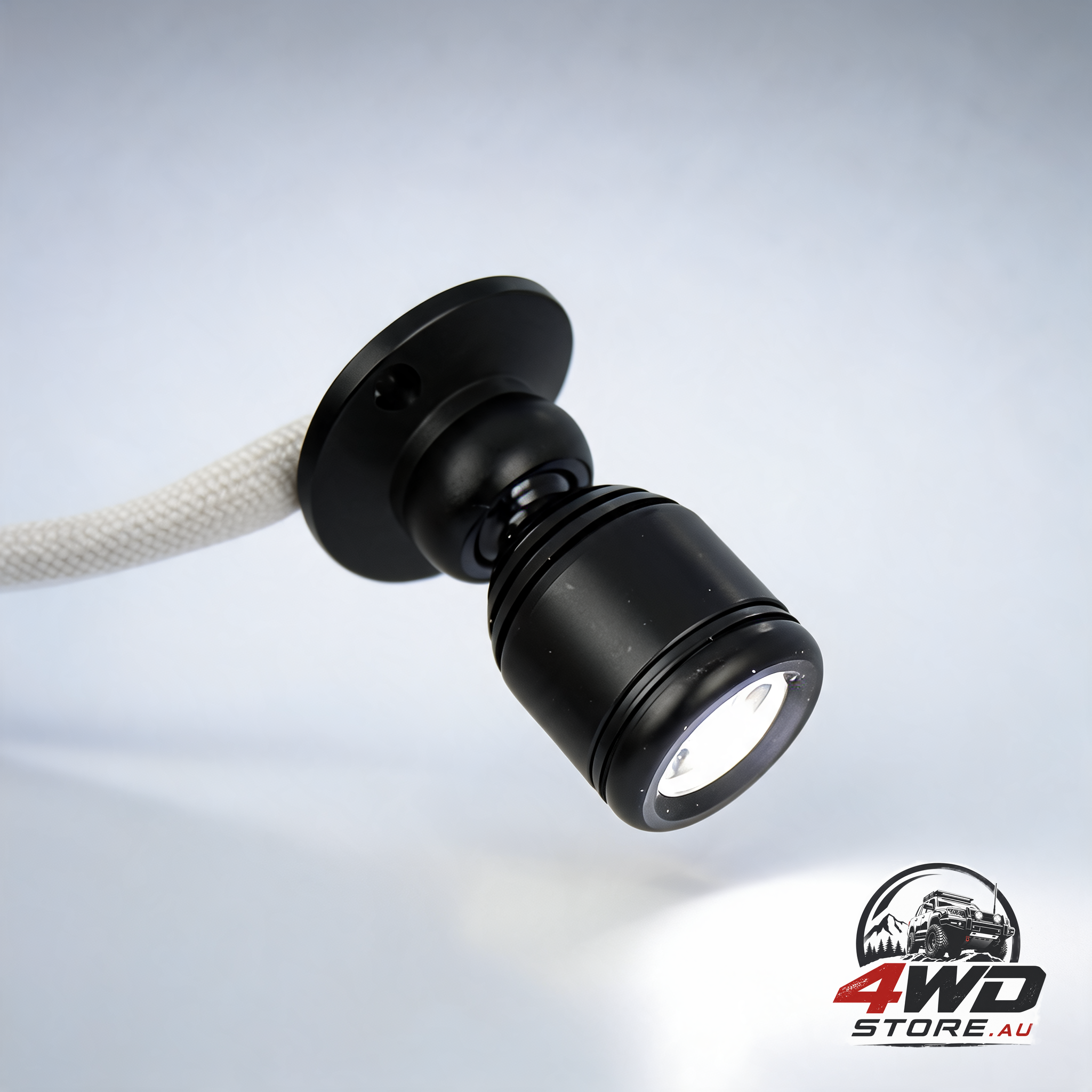 Micro pivoting LED spotlight, 1 watt high power cool white LED lamp, 12 to 28VDC