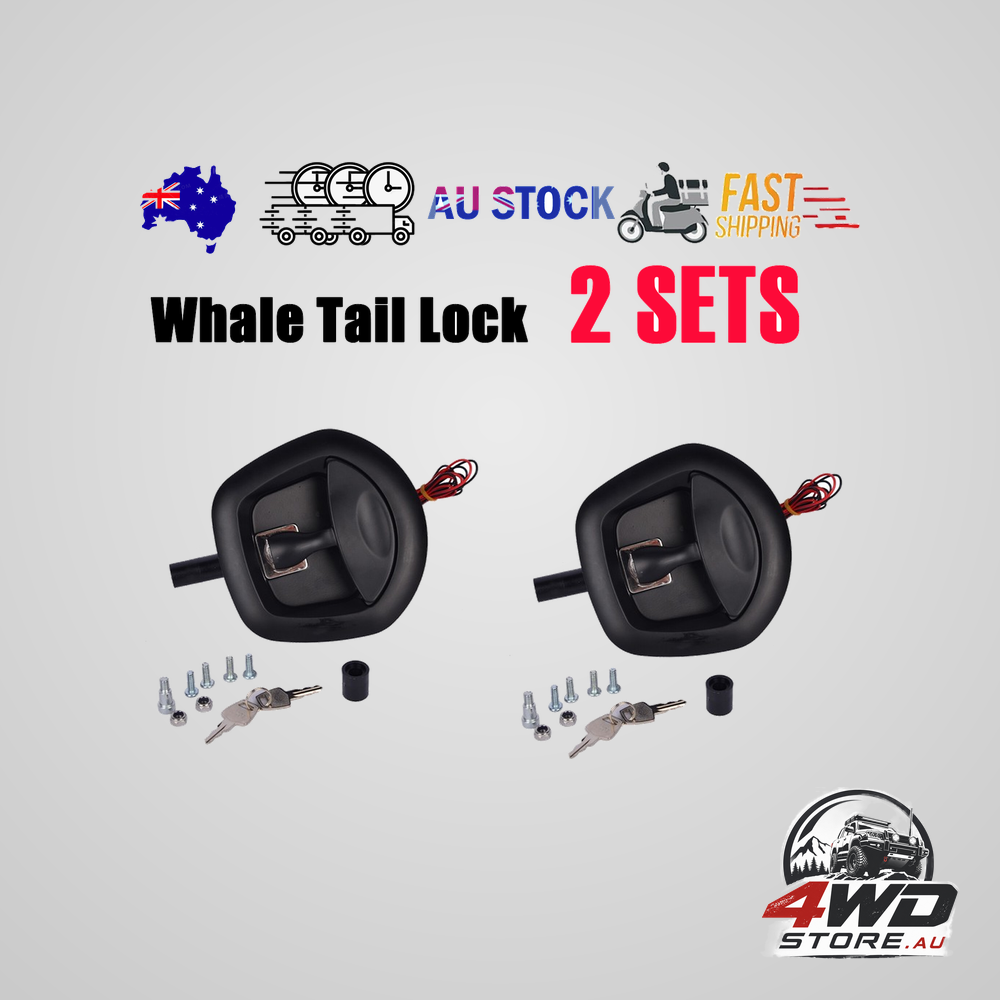 2pcs black central locking T handle whale tail lock for folding trailer, ute and canopy