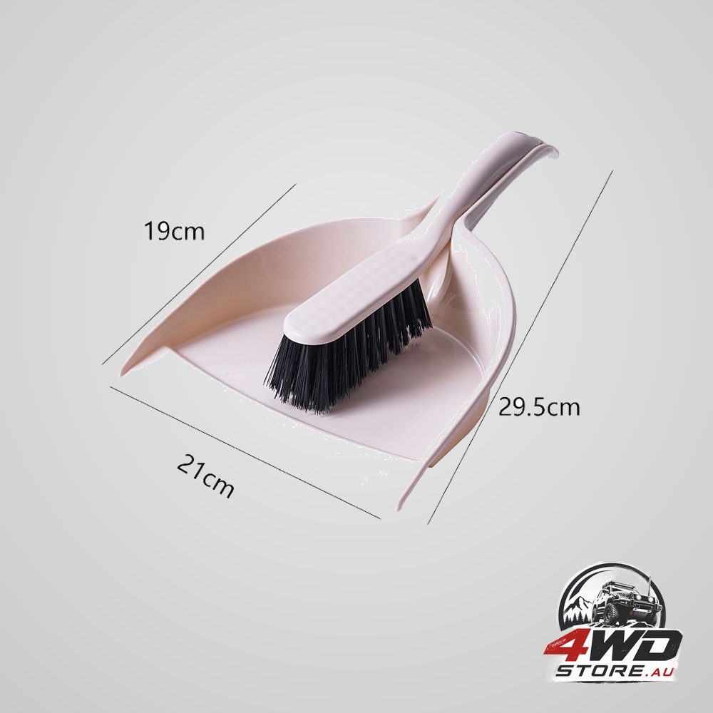 Mini dustpan and brush set, handheld sweeping broom with rubber lip for car and desktop