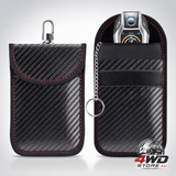 Faraday pouch for car keys, 2 pack RFID signal blocking bag for keyless entry, anti-theft, black