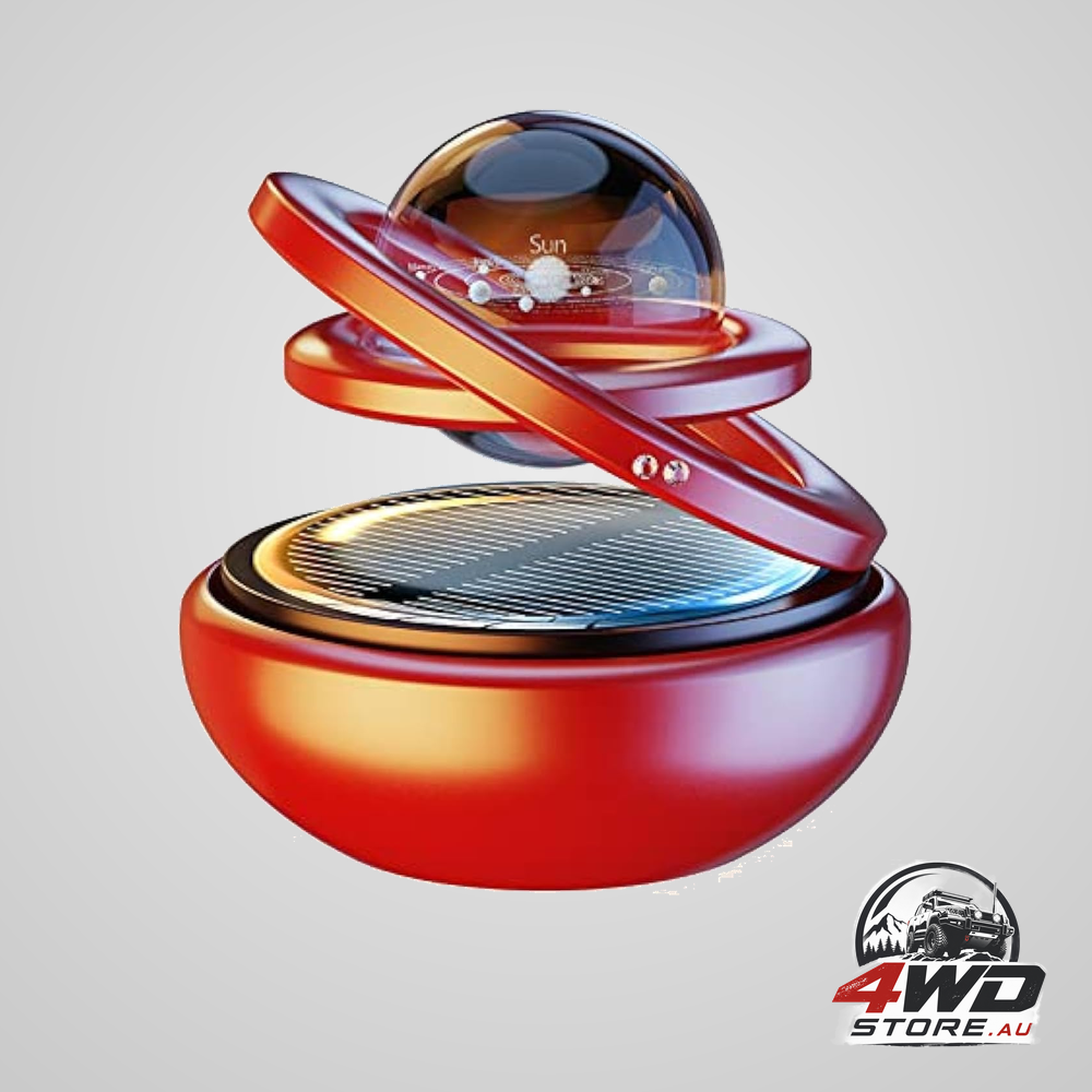Solar-powered rotating car air freshener - space-themed dashboard decor with ocean scent & 16 cologne pads