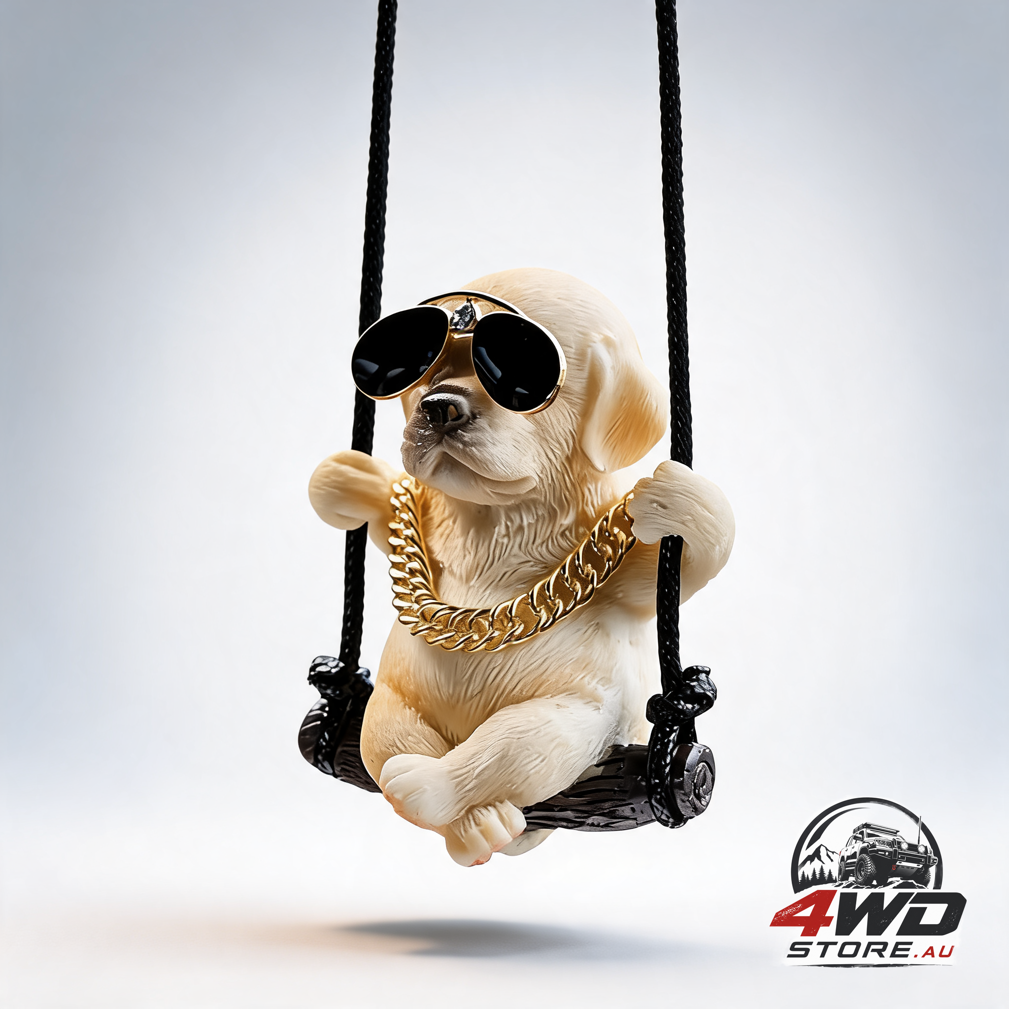 Cute Swinging Labrador Car Mirror — view 2