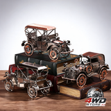 Set 2 metal retro classic car assort 21cm
