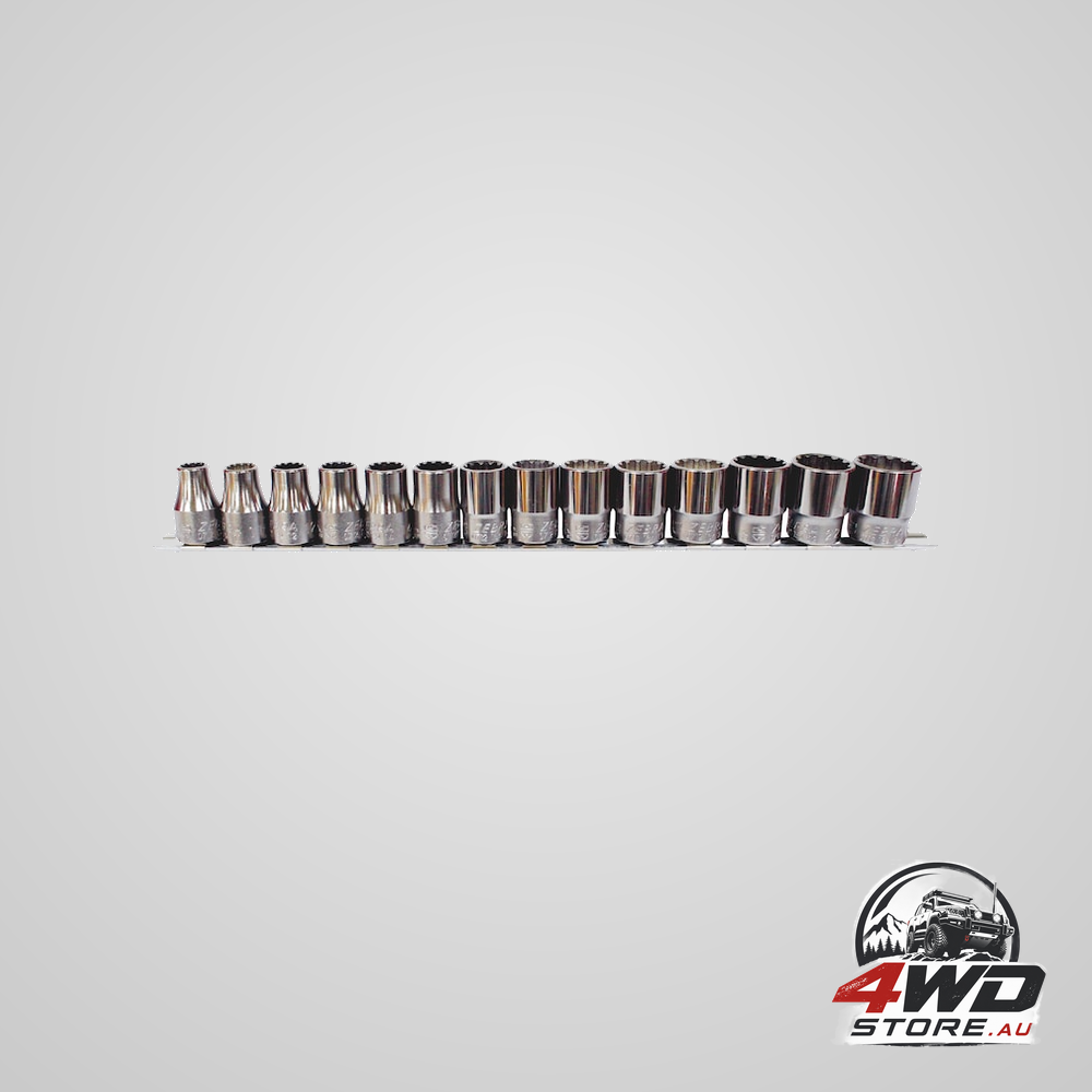 14Pcs 1/2in drive multi wrench socket set 10–24mm chrome vanadium metric imperial
