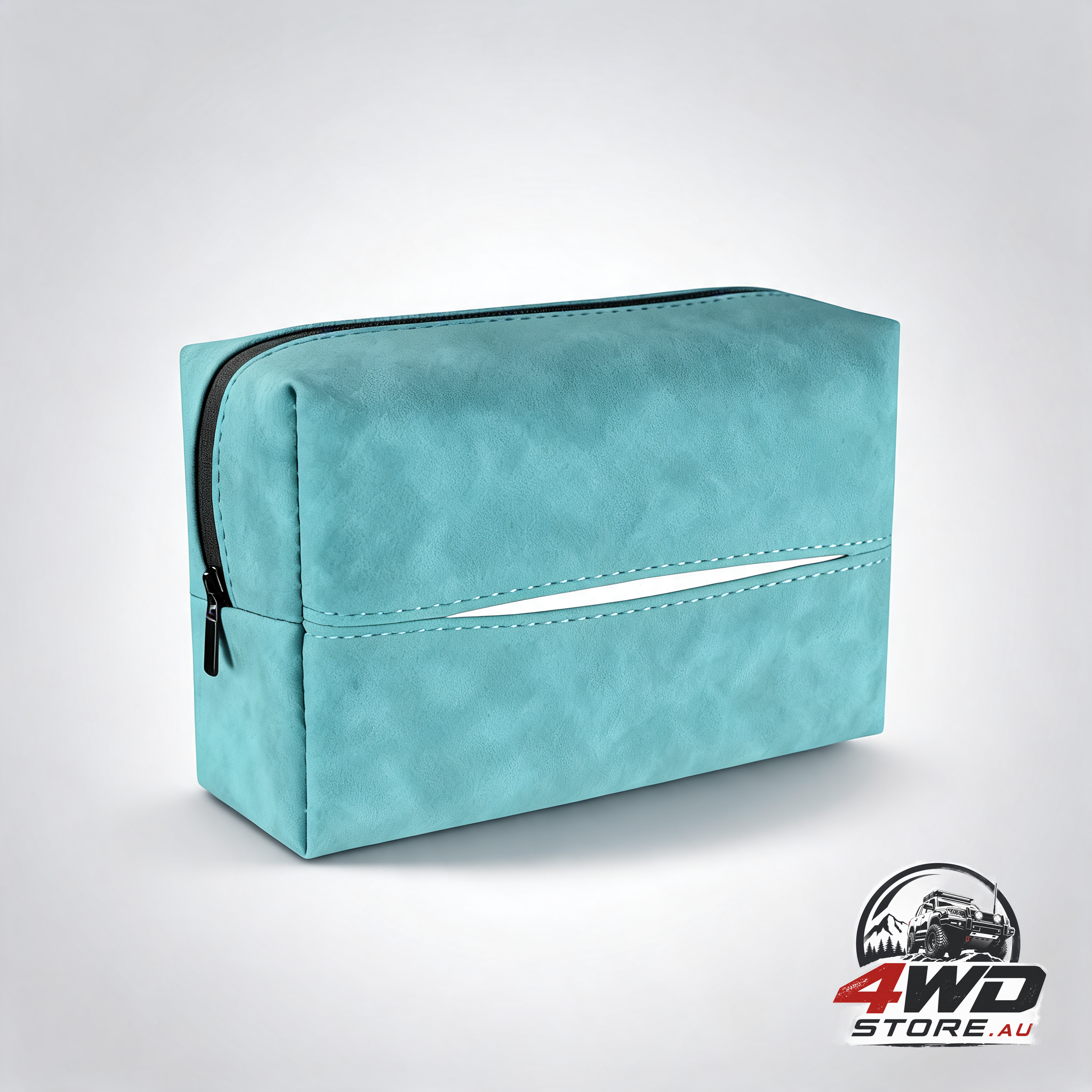 2-Pack luxury faux suede car tissue box - visor clip & strap for armrest or seat back