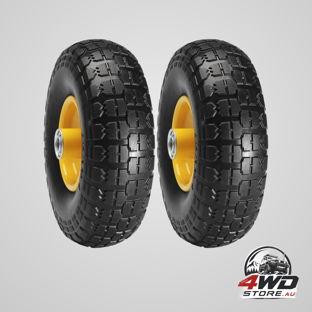Solid PU run-flat tyre wheel, 254 mm, 2-Pack, 181.4 kg dynamic load, 204.1 kg static load, flat free tubeless tyres and