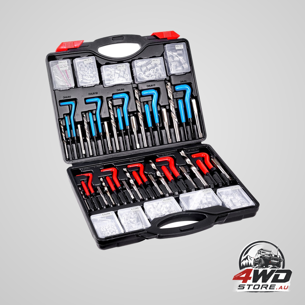 Helicoil thread repair kit, 338-Piece SAE and metric rethreading tool kit, M5, M6, M8, M10, M12, 1/4in, 5/16in, 3/8in