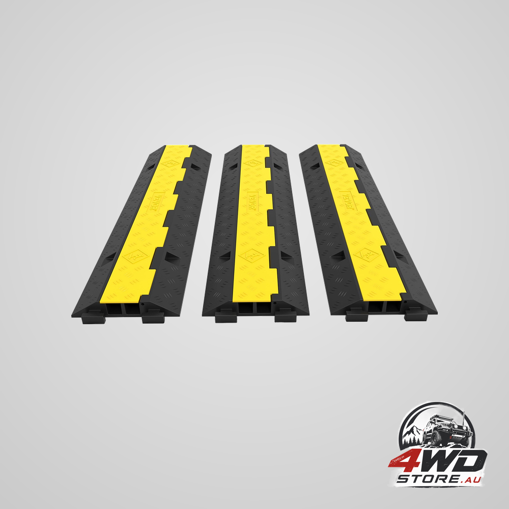 3 Pcs 2-Cable rubber electrical wire cover cord protector ramp 11000 lbs