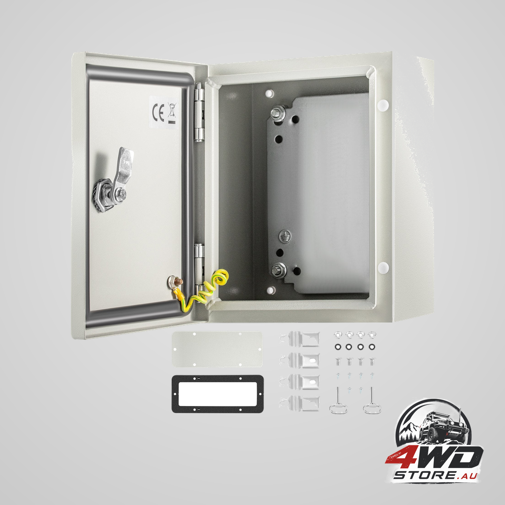 NEMA steel enclosure, 25 x 20 x 15 cm NEMA 4X steel electrical box, IP66 waterproof & dustproof, outdoor/indoor electrical