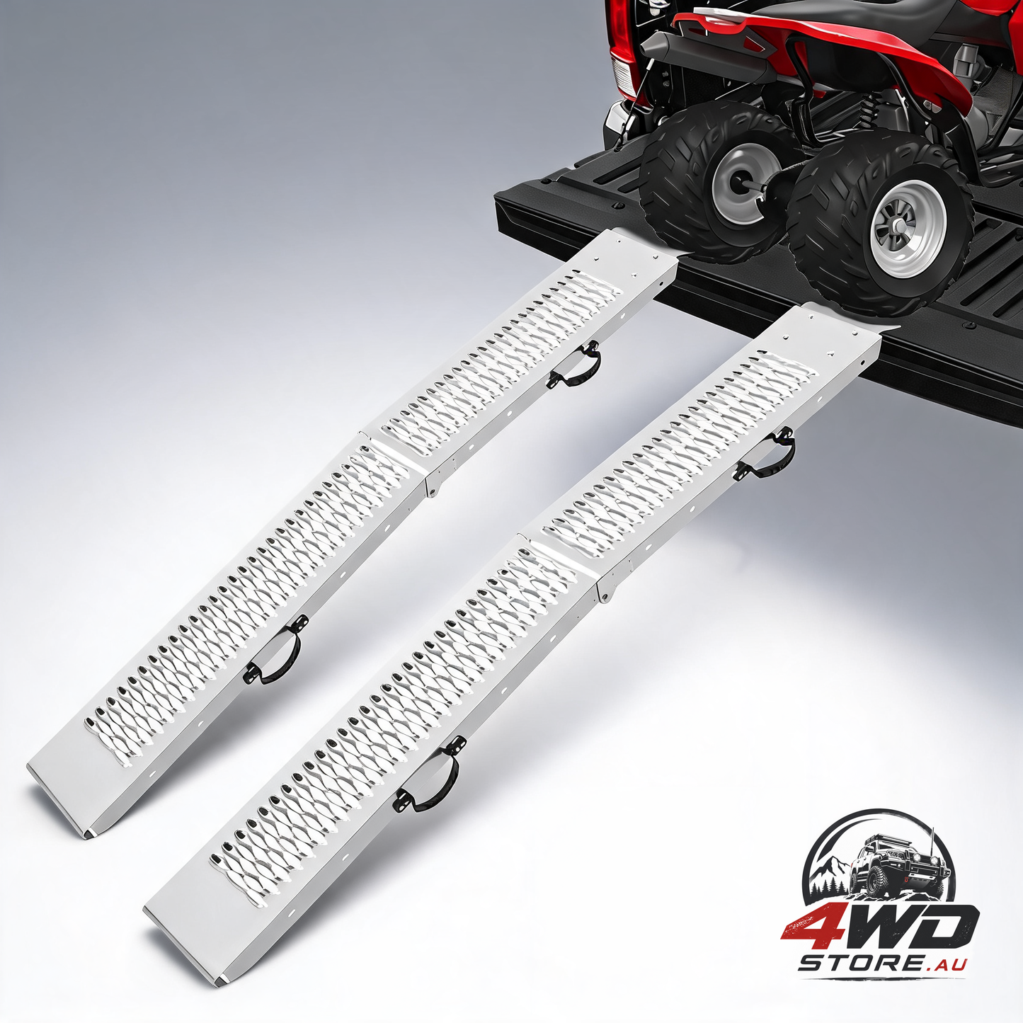 Steel ramps, 1000 lbs, 2Pcs heavy-duty ramps with wider ramp surface, universal stable loading ramp with handles, fit for