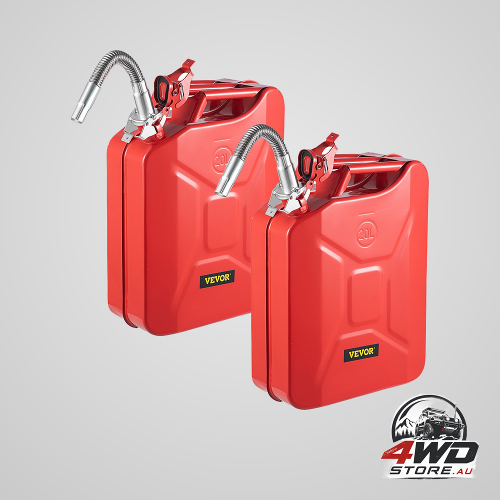Jerry fuel can, 20 l portable jerry gas can with flexible spout system, rustproof and heat-resistant steel fuel tank for