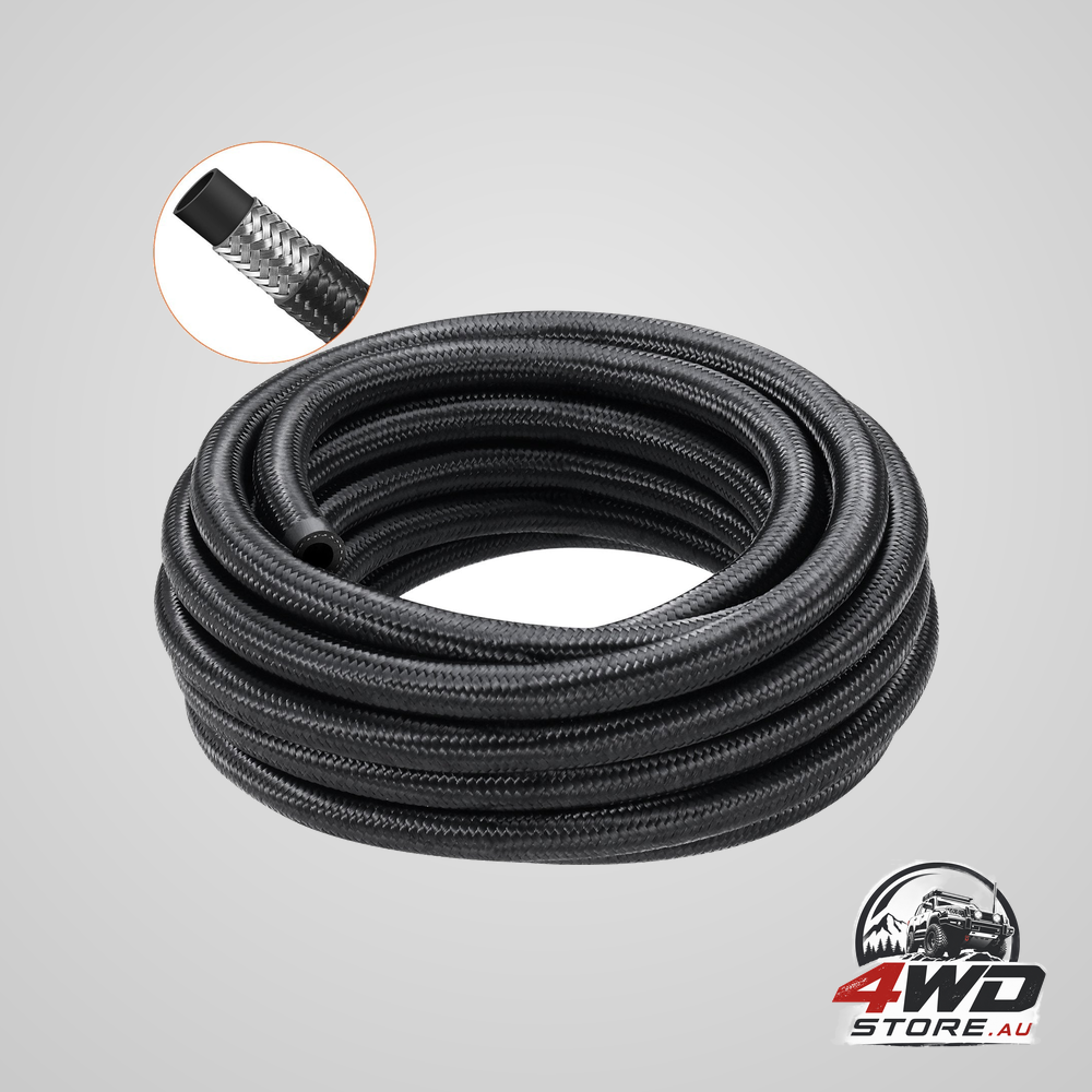 8AN fuel line kit, 6.1 m fuel hose kit, 1.0 cm nylon stainless steel braided fuel line oil/gas/diesel hose end fitting kit