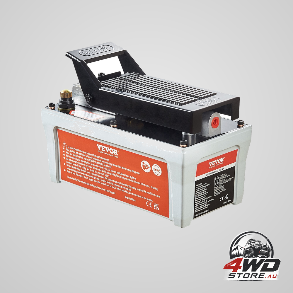 Air hydraulic pump, 10,000 PSI 1/2 gal reservoir, NPT 3/8in oil outlet, NPT 1/4in inlet, 6.6 ft pipe, foot actuated
