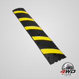 6 Ft rubber speed hump, 2 channel, 10000 kg/axle load capacity heavy duty traffic speed bump, with high reflective yellow