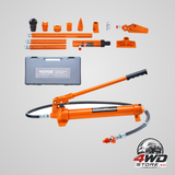 10 Ton porta power kit, portable hydraulic jack with 4.6 ft/1.4 m oil hose, auto body frame repair kit with storage case for