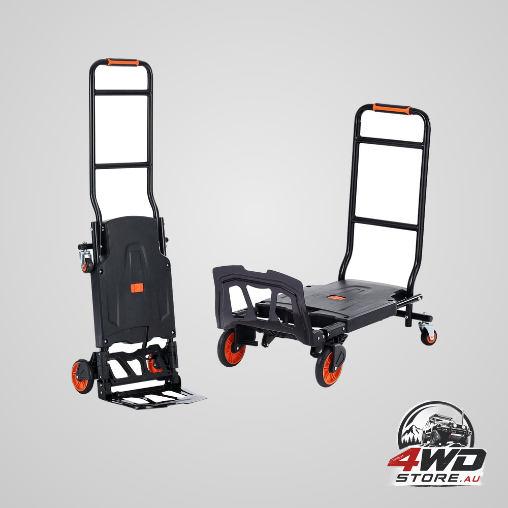 Aluminium hand truck, 2 in 1, 136 kg max load capacity, heavy duty industrial convertible folding hand truck and dolly