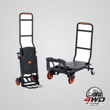 Aluminium hand truck, 2 in 1, 136 kg max load capacity, heavy duty industrial convertible folding hand truck and dolly
