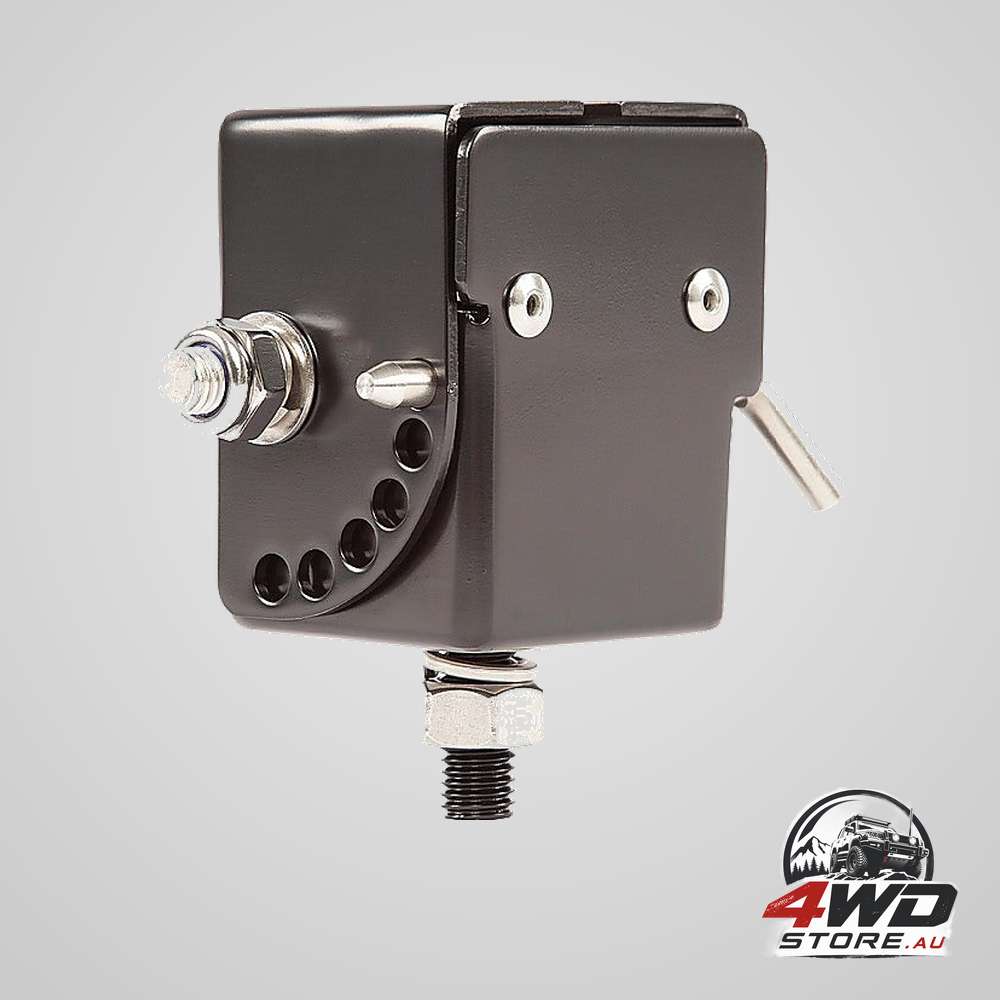 Adjustable folding UHF antennas mount bracket – black bullbar clamp