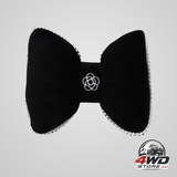 Black bowknot plush car neck & waist support set