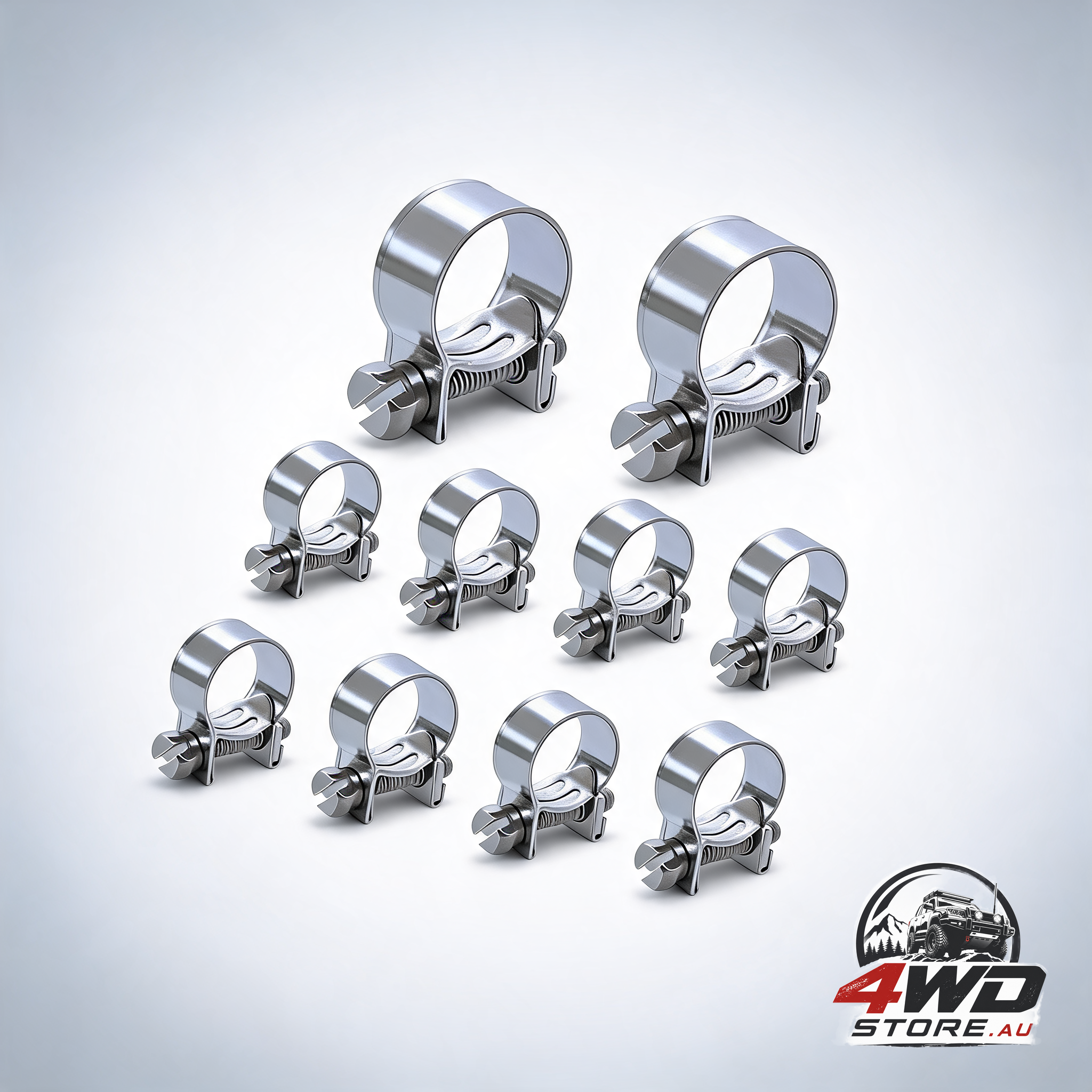 10Pcs galvanized iron fuel hose clamps for automobile air pipe secure grip