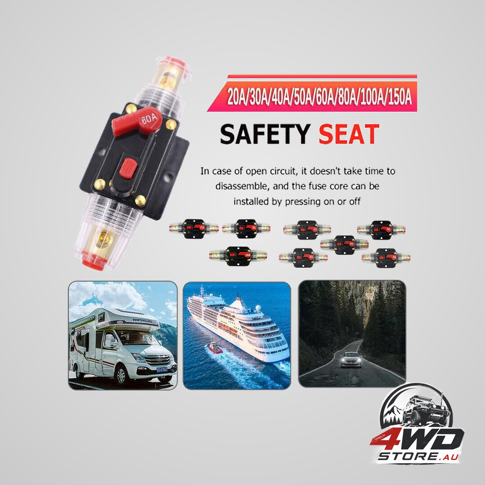 20-150A circuit breaker dual battery IP67 waterproof fuse manual reset 12V 24V