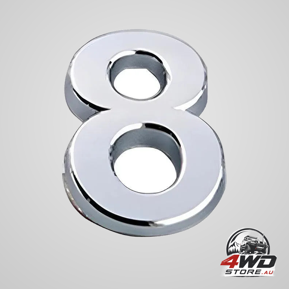 A-Z alphabet letters car sticker self adhesive auto badge emblem 3D chrome good - number 8