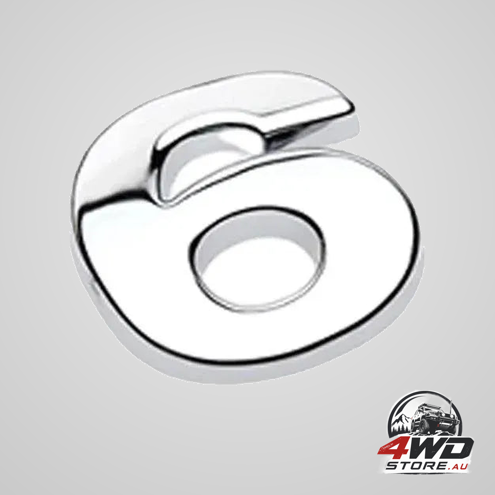 A-Z alphabet letters car sticker self adhesive auto badge emblem 3D chrome good - number 6