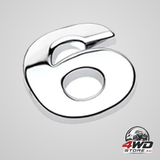 A-Z alphabet letters car sticker self adhesive auto badge emblem 3D chrome good - number 6