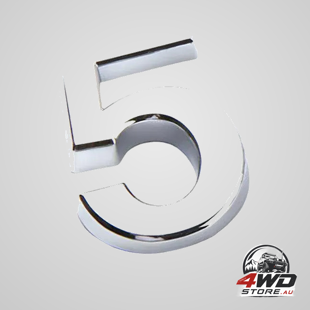 A-Z alphabet letters car sticker self adhesive auto badge emblem 3D chrome good - number 5