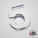 A-Z alphabet letters car sticker self adhesive auto badge emblem 3D chrome good - number 5
