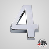 A-Z alphabet letters car sticker self adhesive auto badge emblem 3D chrome good - number 4