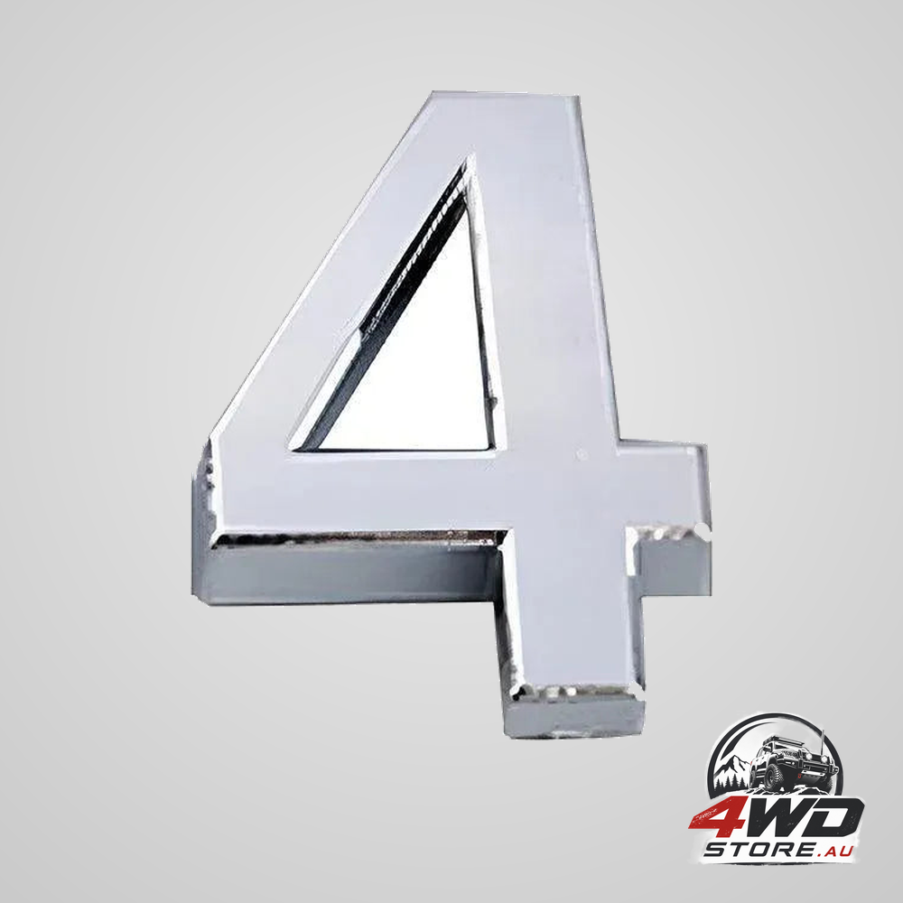 A-Z alphabet letters car sticker self adhesive auto badge emblem 3D chrome good - number 4