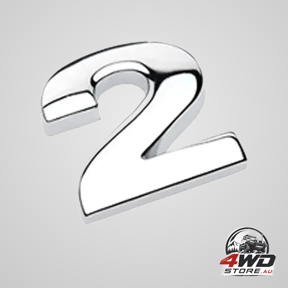 A-Z alphabet letters car sticker self adhesive auto badge emblem 3D chrome good - number 2