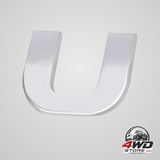 A-Z alphabet letters car sticker self adhesive auto badge emblem 3D chrome good - u
