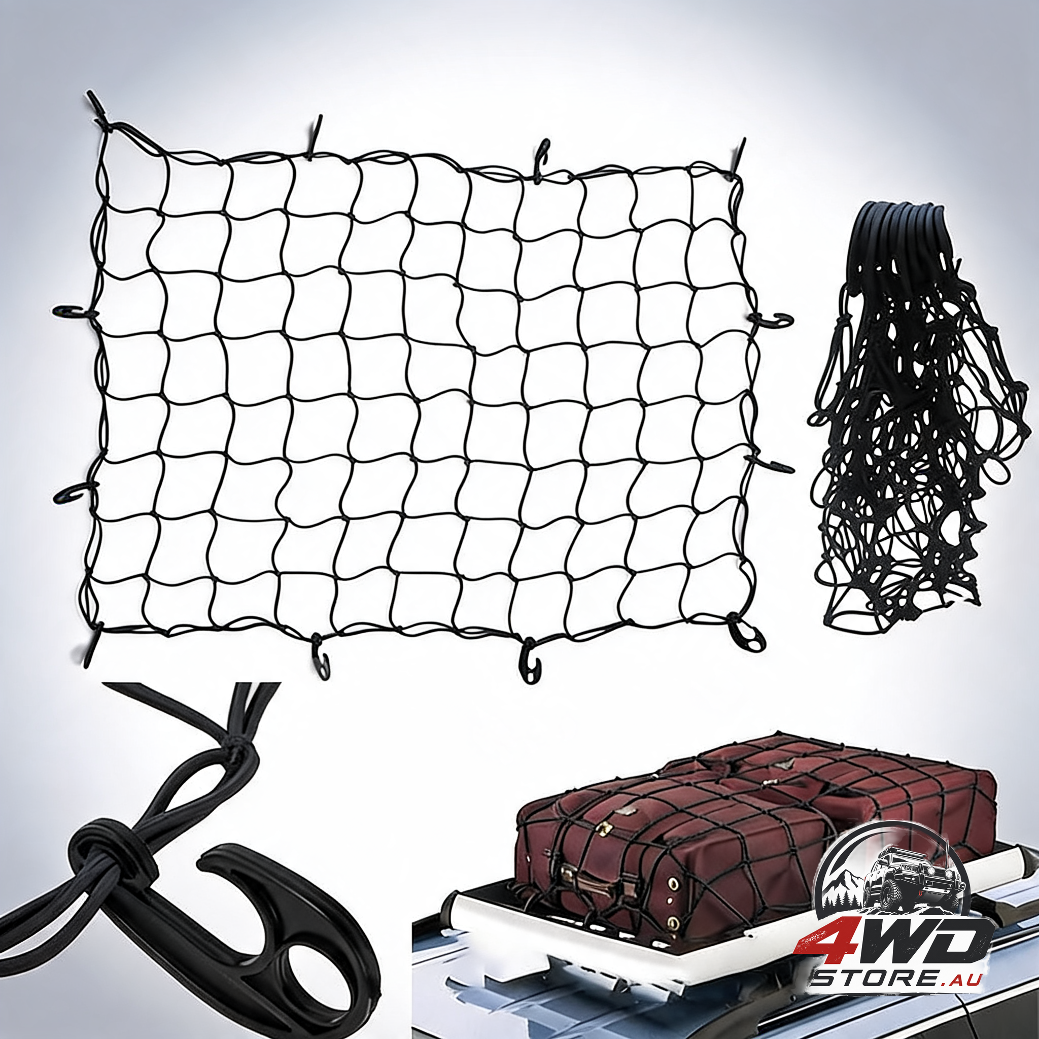 Car roof top rack basket luggage bungee net cargo mesh carrier cover storage