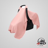 Baby car seat cover, soft breathable lightweight sunshade with insect protection, pink
