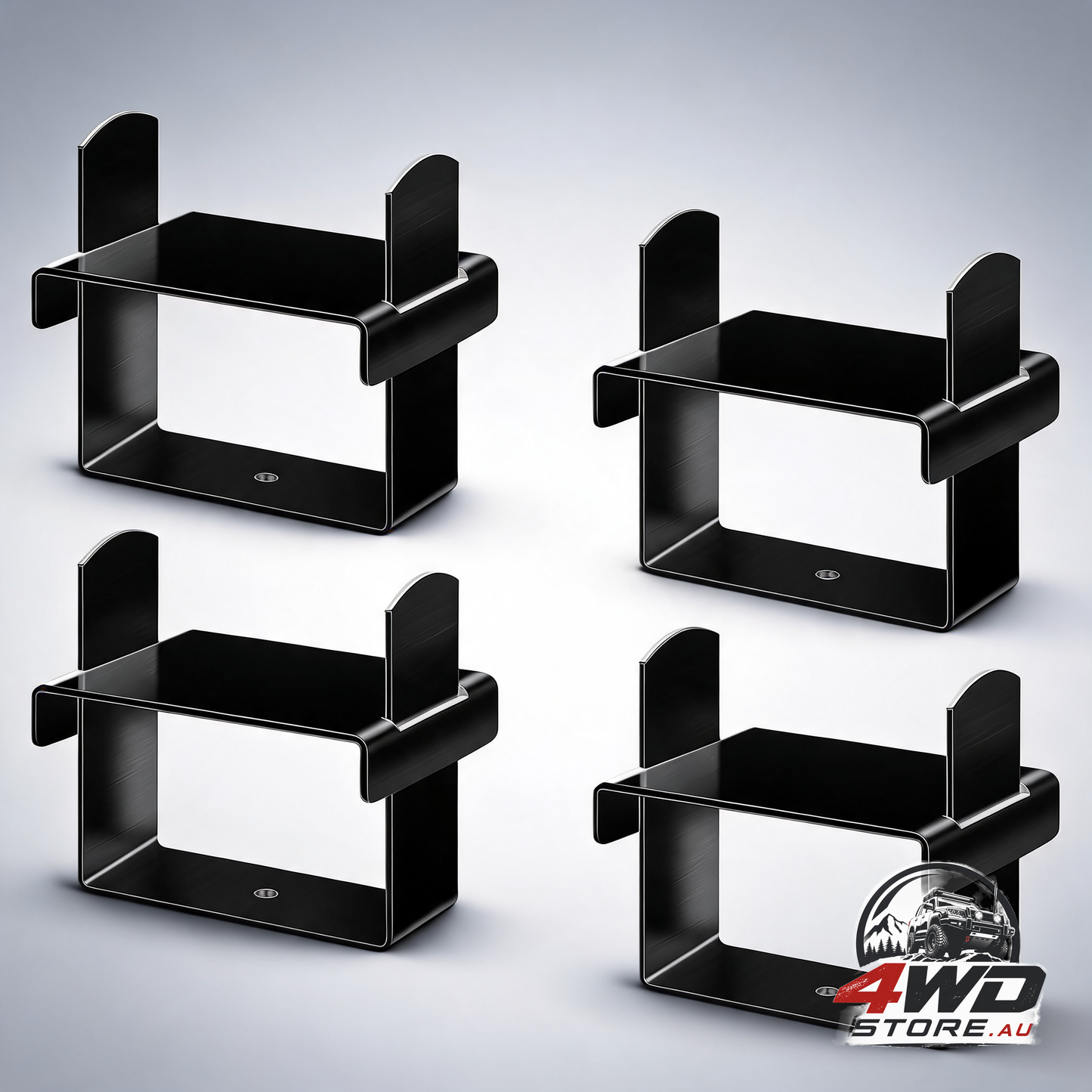 4-pack stainless steel 2.5 inch leaf spring clamp kit, bend repair clip, black