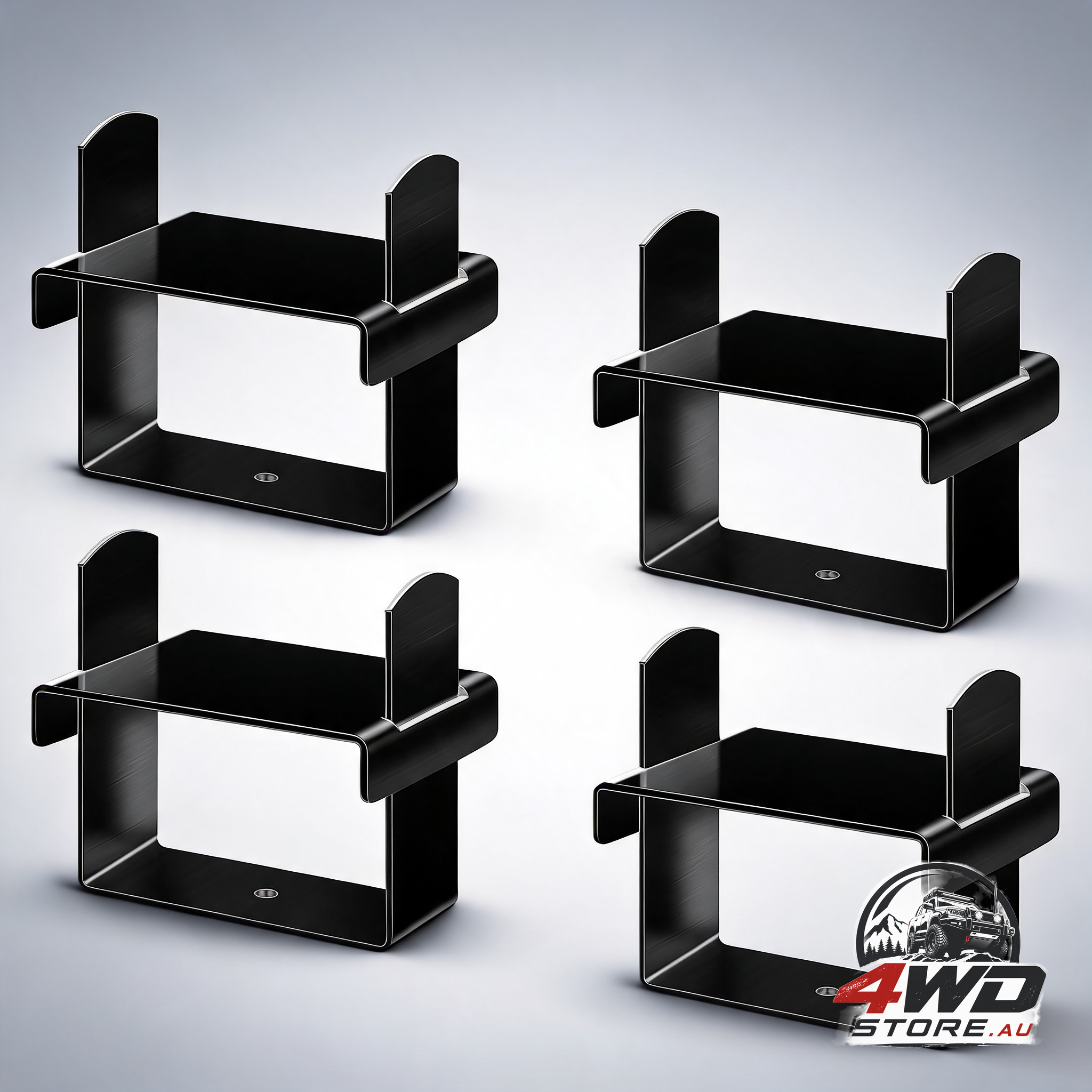 4-pack stainless steel 2.5 inch leaf spring clamp kit, bend repair clip, black