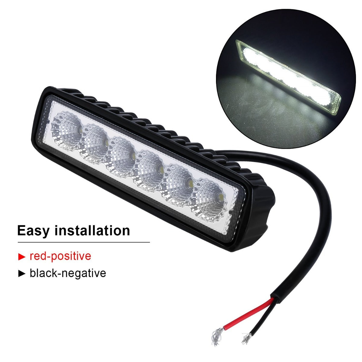 Pair 6in 18W LED Work Light Bar — view 2