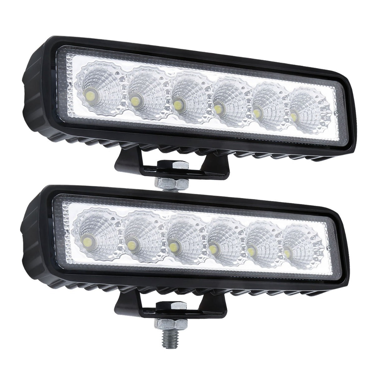Pair 6in 18W LED Work Light Bar — view 3