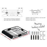Giantz universal car roof rack basket black — view 4