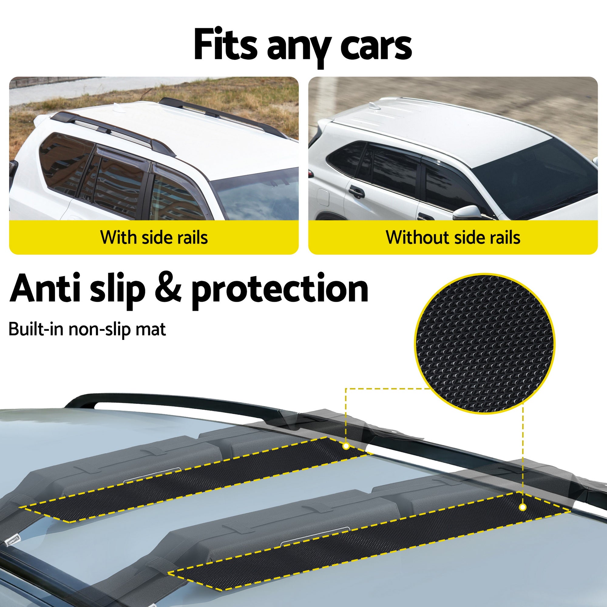 Giantz kayak roof rack pads universal — view 5