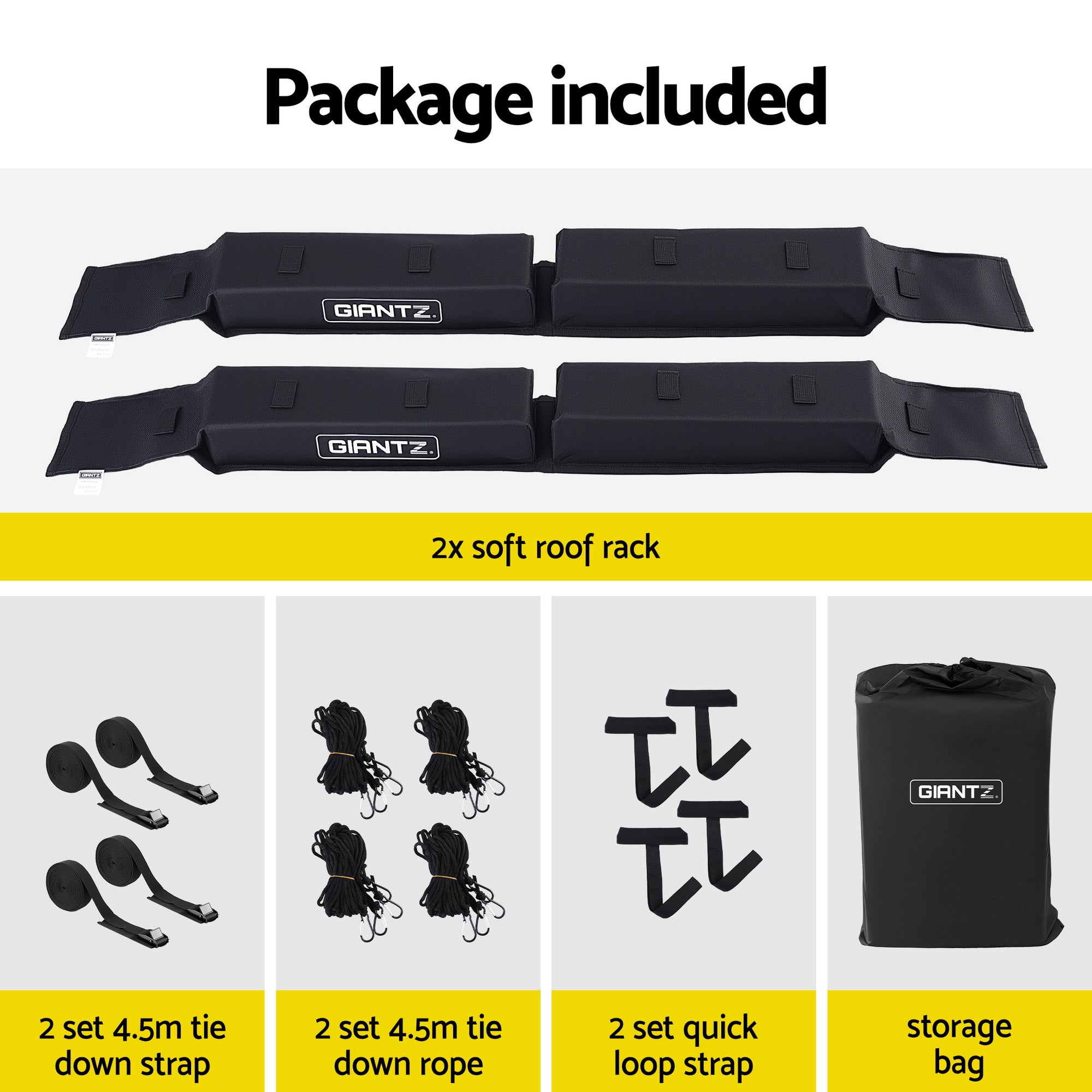 Giantz kayak roof rack pads universal — view 9