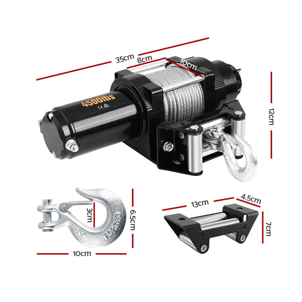 Giantz 4500LBS Electric Car Winch — view 3