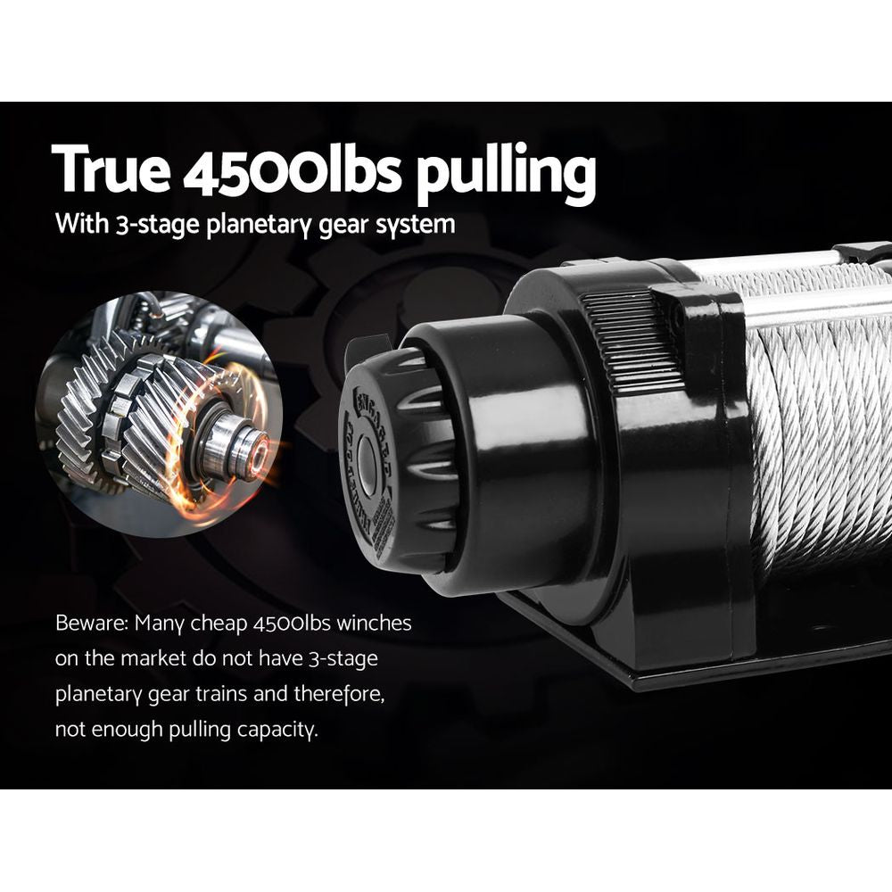 Giantz 4500LBS Electric Car Winch — view 4