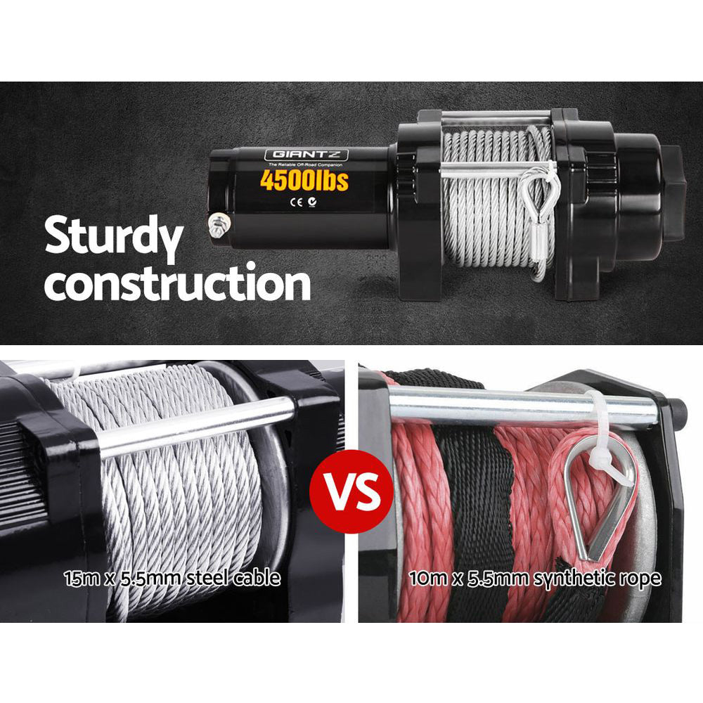 Giantz 4500LBS Electric Car Winch — view 6