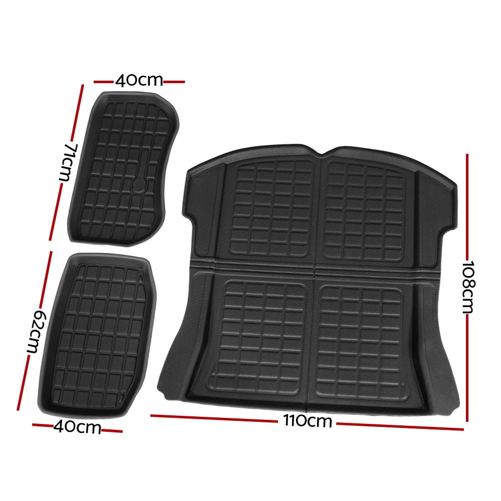 3-piece rubber mats Tesla Model 3 — view 3