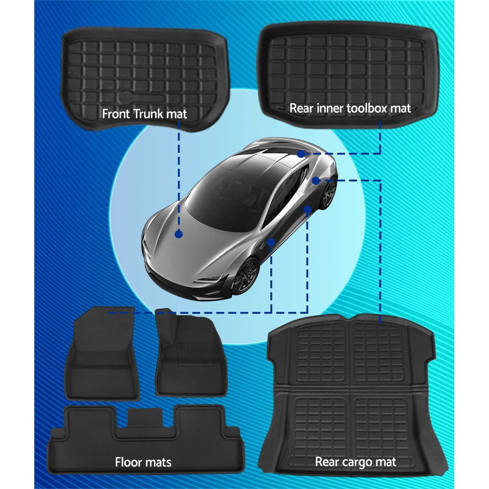 Weisshorn rubber floor mats Tesla Model 3 — view 5